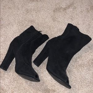 Heeled booties. Size 7 and 1/2. Worn once.